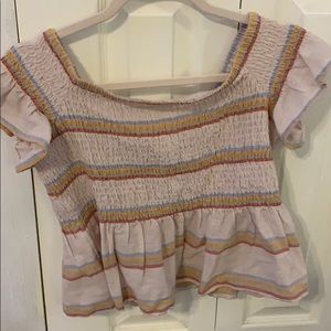 Striped off the shoulder top